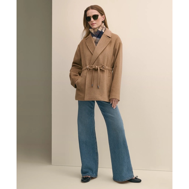 Wool Blend Double-Faced Drawcord Waist Coat