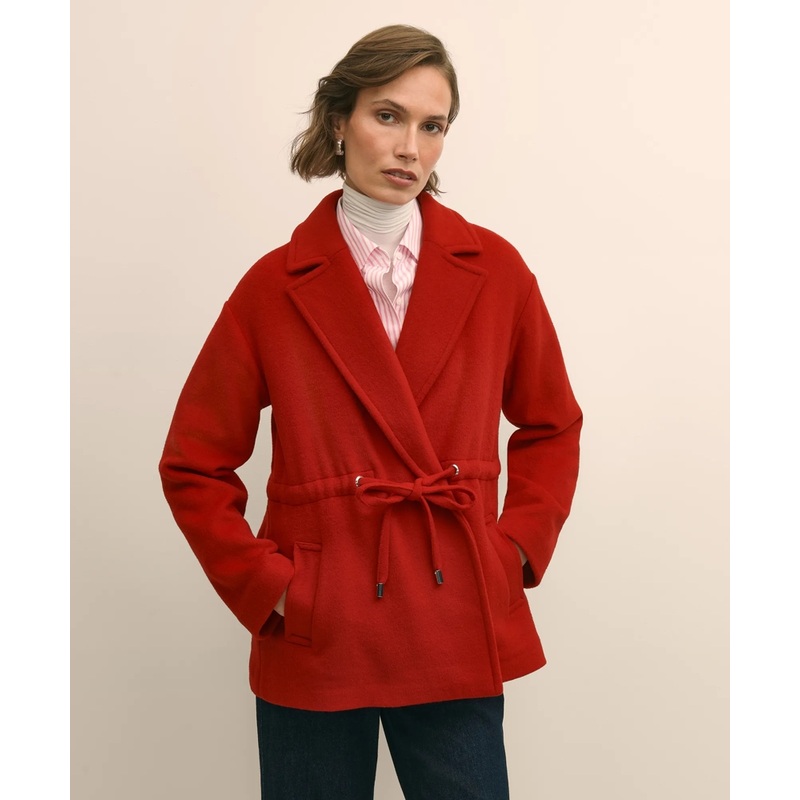 Wool Double-Faced Drawstring Waist Coat