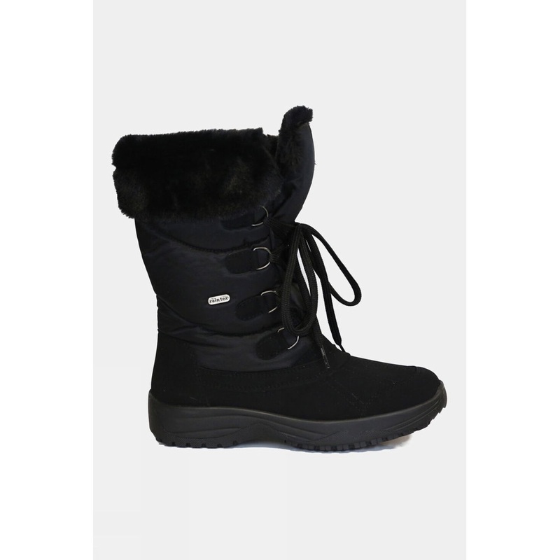 Calzat Womens Fur Trim Traction Snow Boots