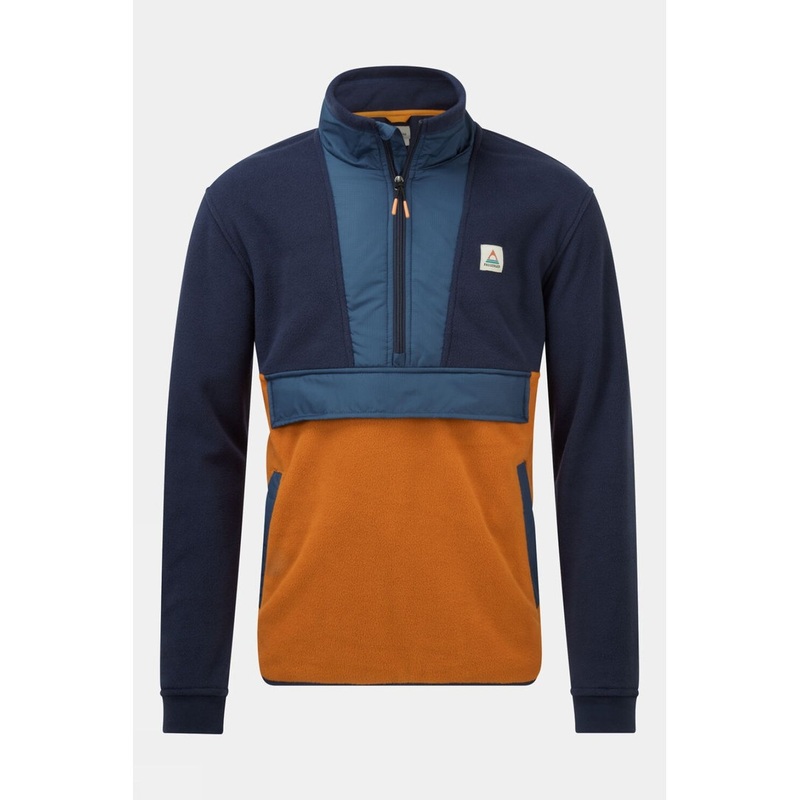 Passenger Mens Woodland Hoodless Half Zip Recycled Polar Fleece