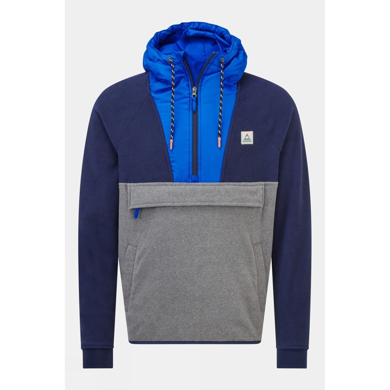 Passenger Mens Woodland Hooded 1/2 Zip Recycled Polar Fleece