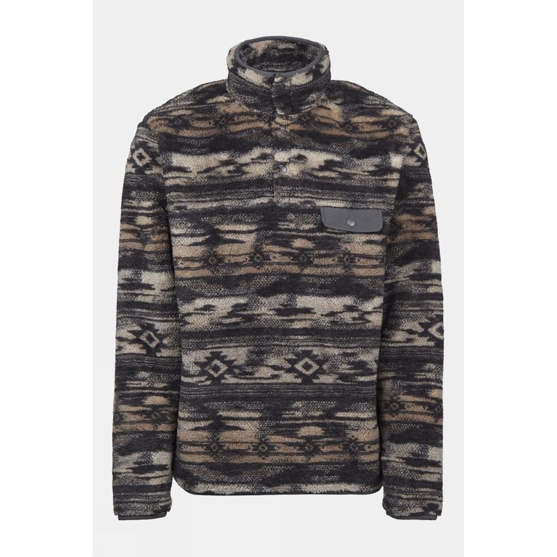 Ayacucho Mens Chalten Printed Snap Button Half Zip Fleece