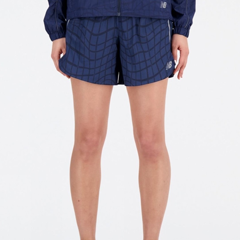 New Balance Womens Printed Impact Run 5″ Shorts