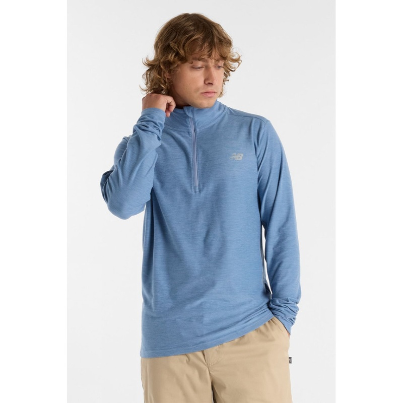 New Balance Mens Space Dye Quarter Zip Top