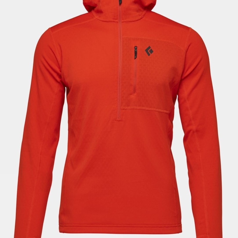 Black Diamond Mens Coefficient Quarter Zip Fleece Hoodie