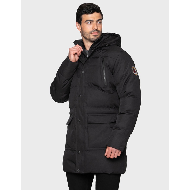 Black Longline Padded Coat Black S