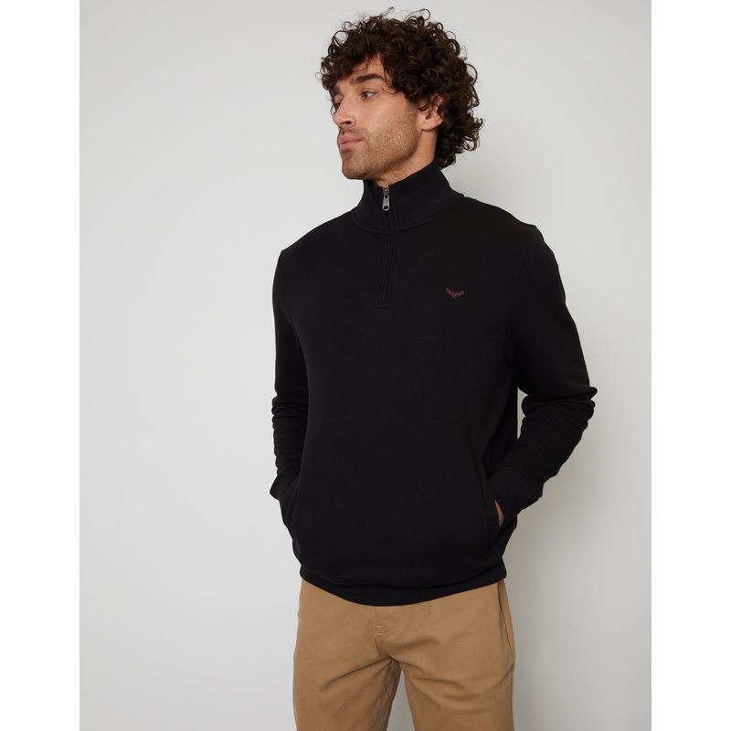 Black Quarter Zip Sweatshirt Black S