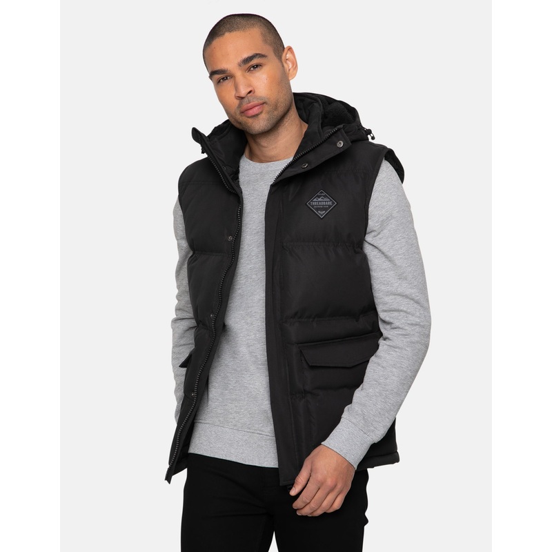 Black Quilted Gilet Black S
