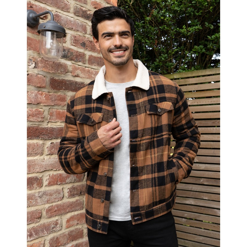 Brown Borg Lined Corduroy Jacket Brown S