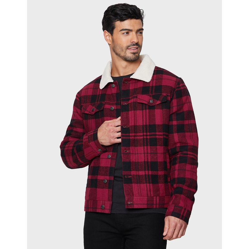 Red Borg Lined Corduroy Jacket Red S