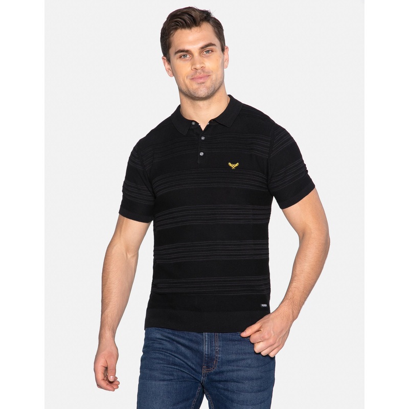 Black Short Sleeve Polo Jumper Black S