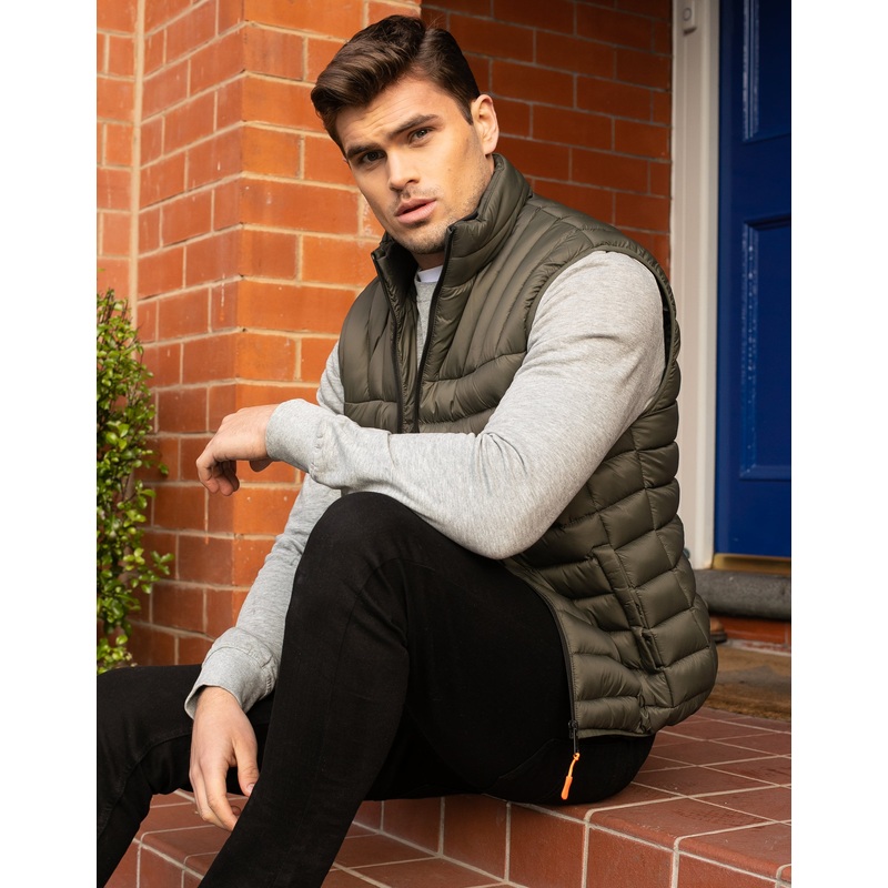 Khaki Green Padded Quilted Gilet Khaki Green S
