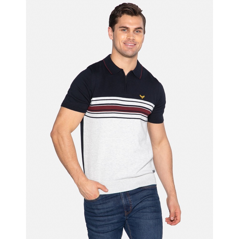 Navy Short Sleeve Quarter-Zip Polo Jumper Navy S