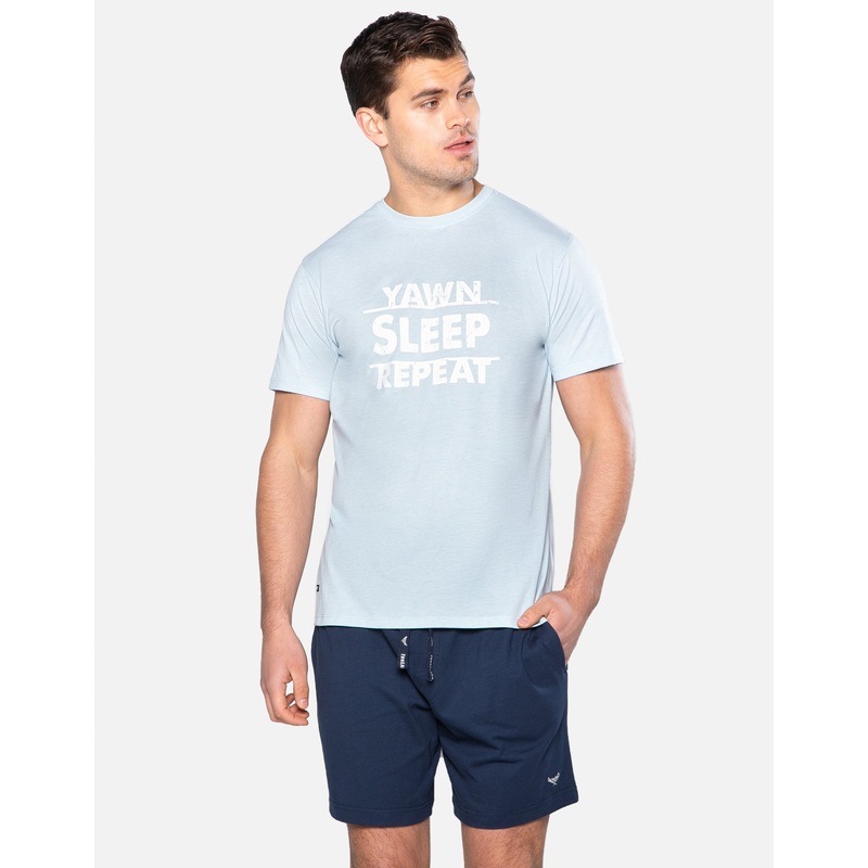 Blue Cotton Pyjamas (2-Piece Set) Blue S