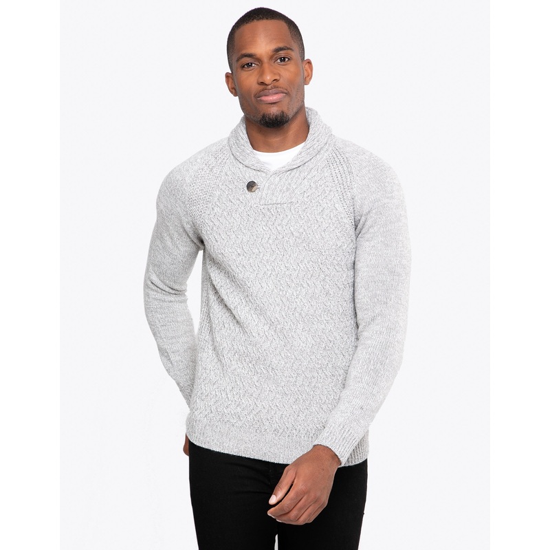 Light Grey Shawl Collar Jumper Light Grey S