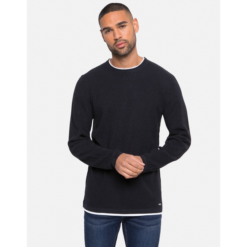Navy Mock T-Shirt Jumper Navy S