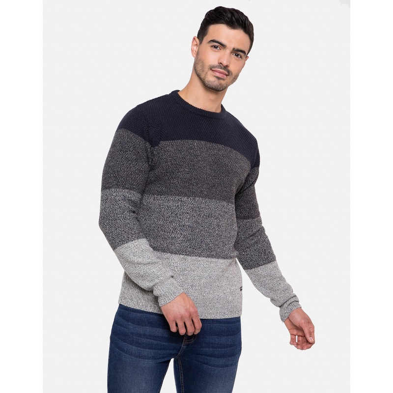 Navy Ombr Crew Neck Jumper Navy S