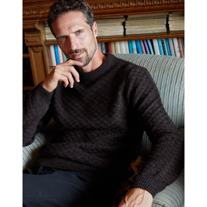 Brown Knitted Crew Neck Jumper Brown S