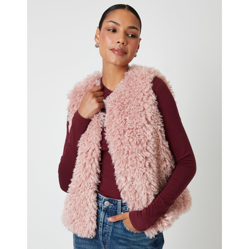 Pink Faux Fur Gilet Pink 8