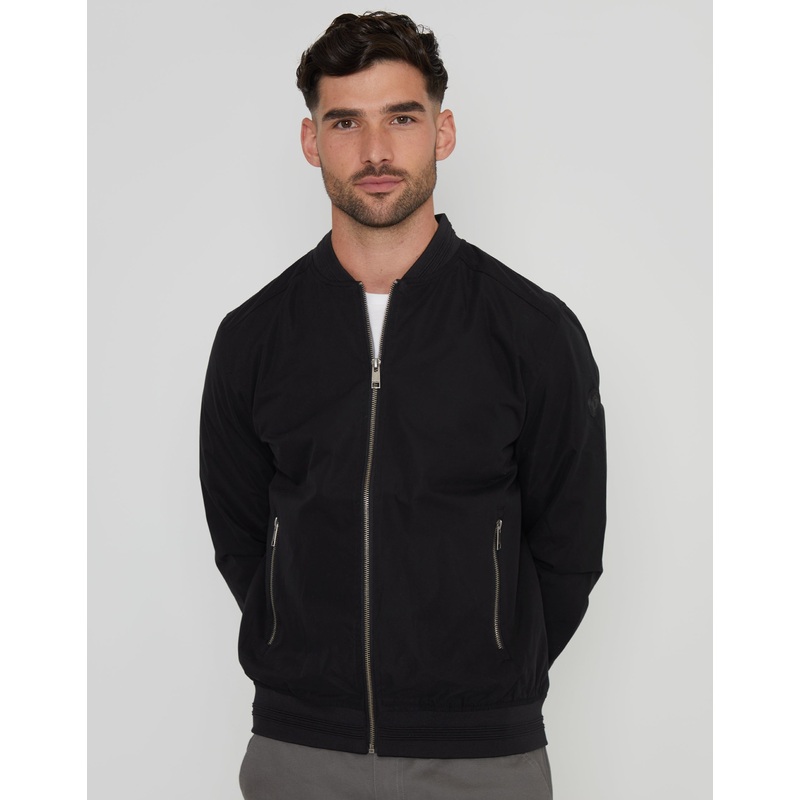 Black Showerproof Classic Bomber Jacket Black S