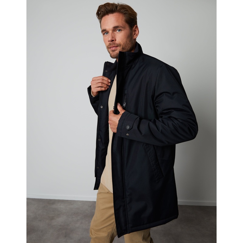 Black Funnel Neck Lightweight Mac Black S