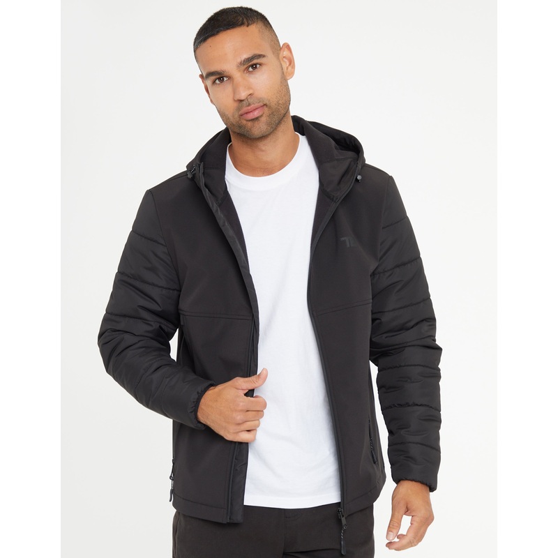 Black Hooded Lightweight Zip Up Jacket Black S
