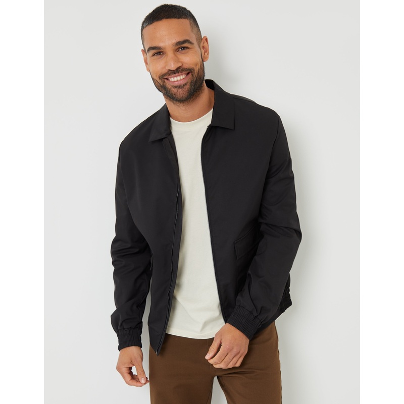 Black Patch Pocket Collared Zip-Through Jacket Black S