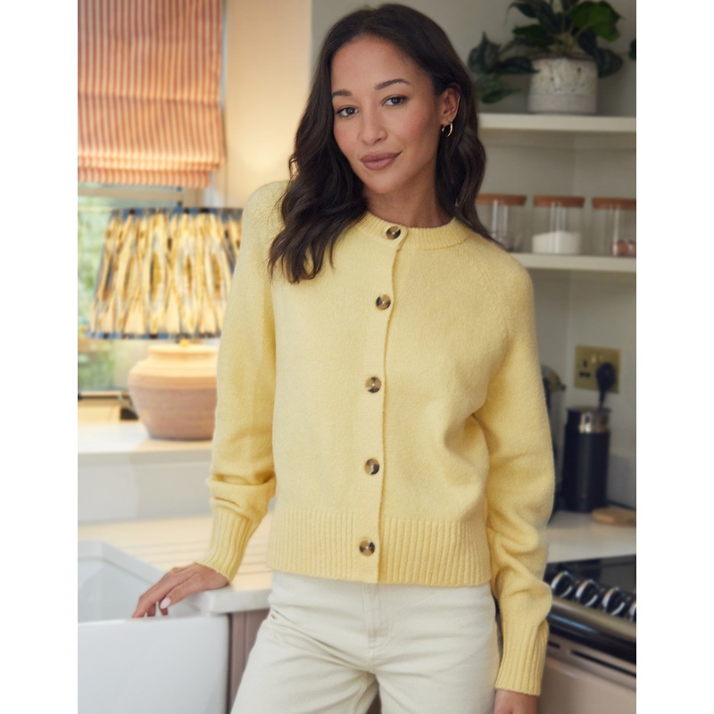 Yellow Button Up Knitted Cardigan Yellow 8