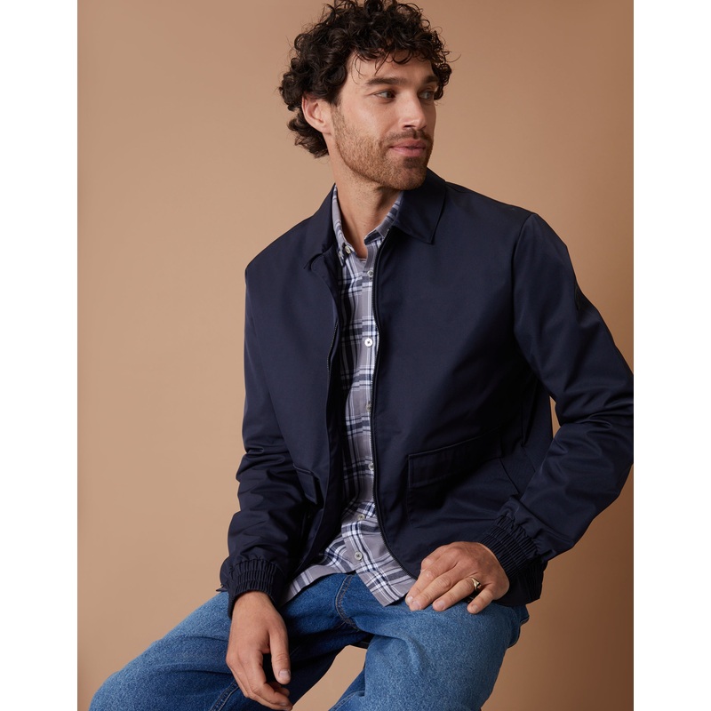 Navy Patch Pocket Collared Zip-Through Jacket Navy S