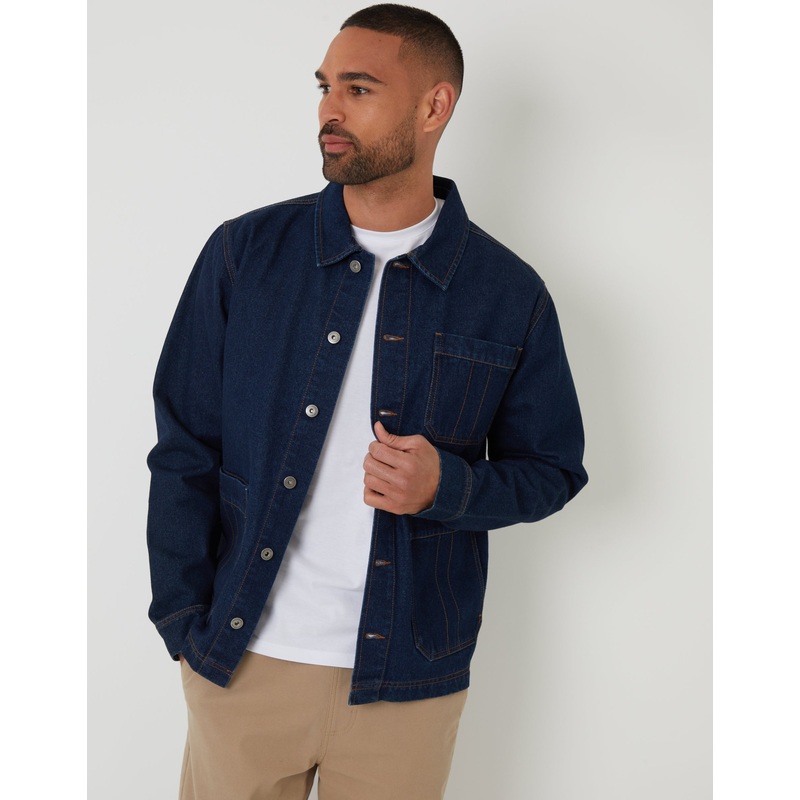 Rinse Wash Denim Utility Jacket Rinse Wash S