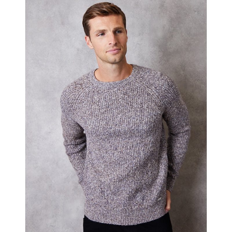 Brown Raglan Sleeve Crew Neck Jumper Brown S
