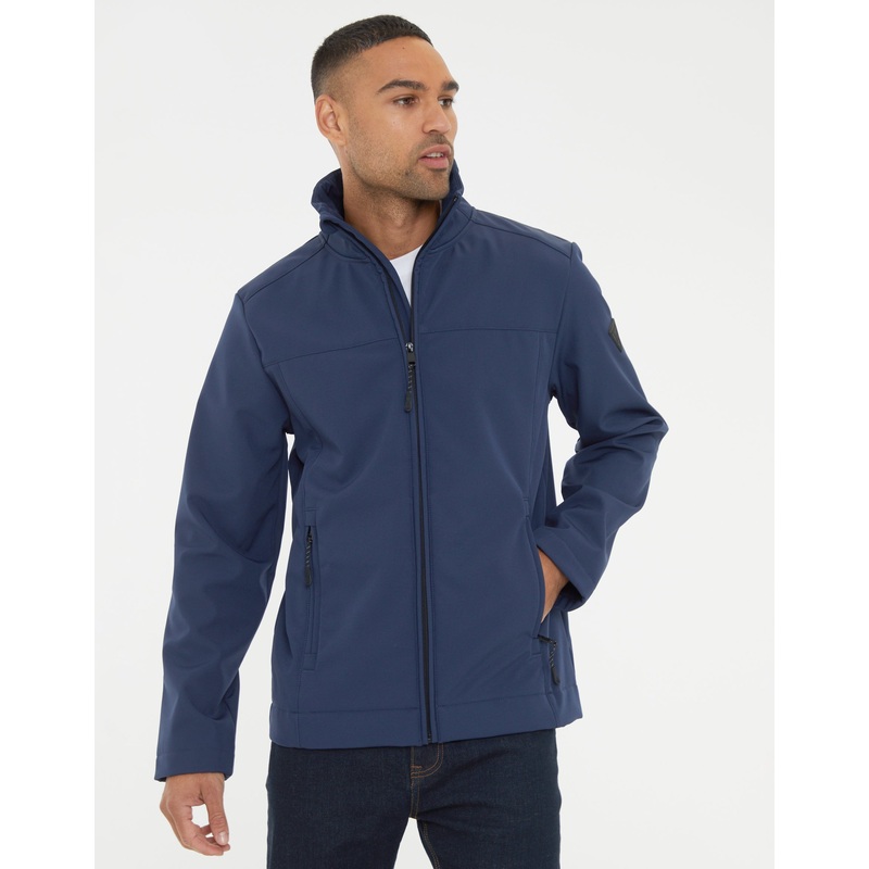 Navy Stretch Funnel Neck Lightweight Jacket Navy S