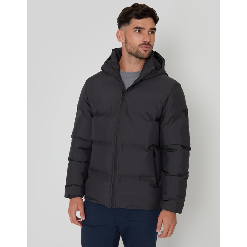 Slate Grey Hooded Puffer Jacket Slate Grey S