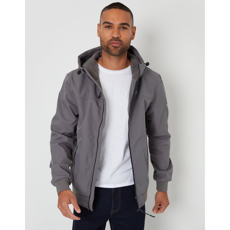 Slate Grey Stretch Hooded Lightweight Jacket Slate Grey S