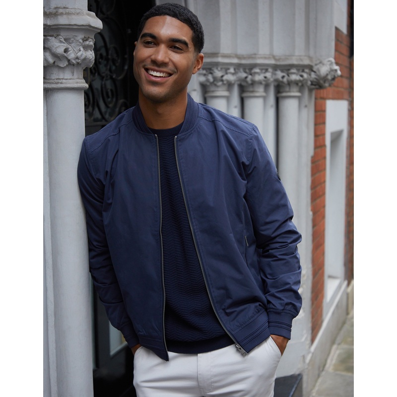Navy Showerproof Classic Bomber Jacket Navy S