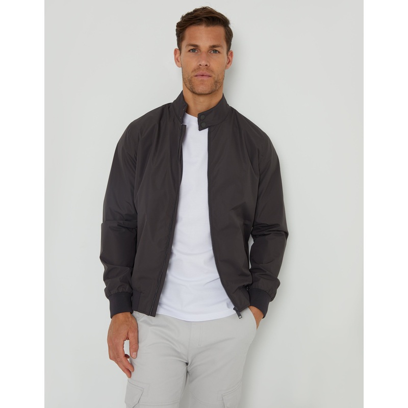 Charcoal Grey Showerproof Harrington Jacket Charcoal Grey S