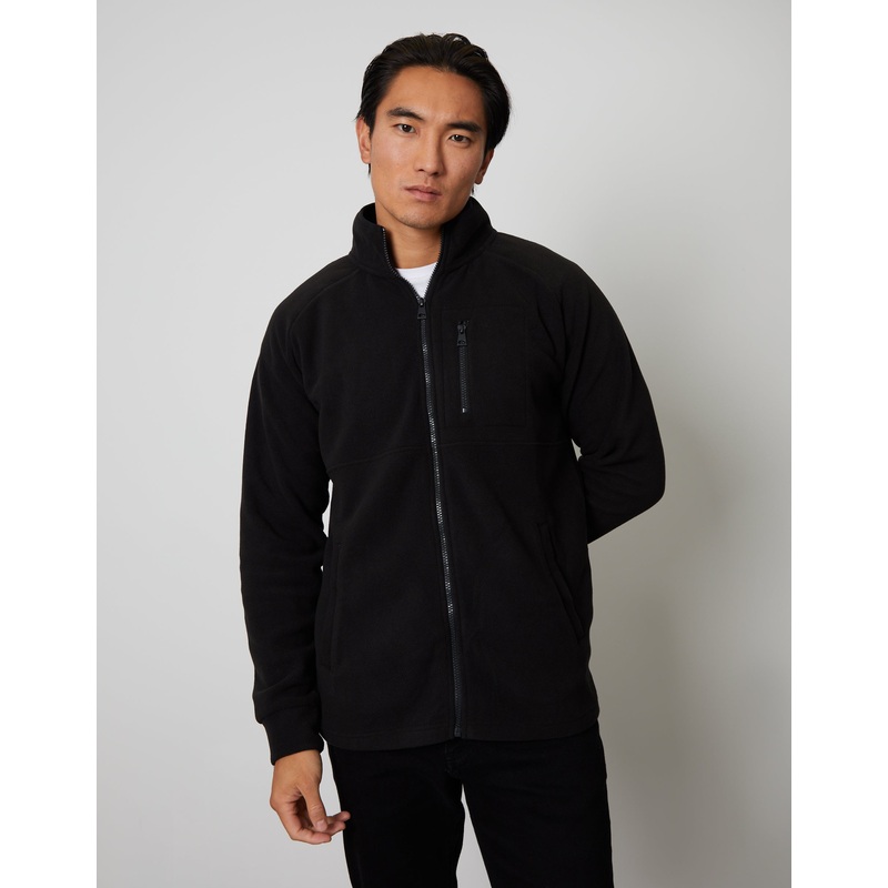 Black Technical Zip Up Fleece Black S