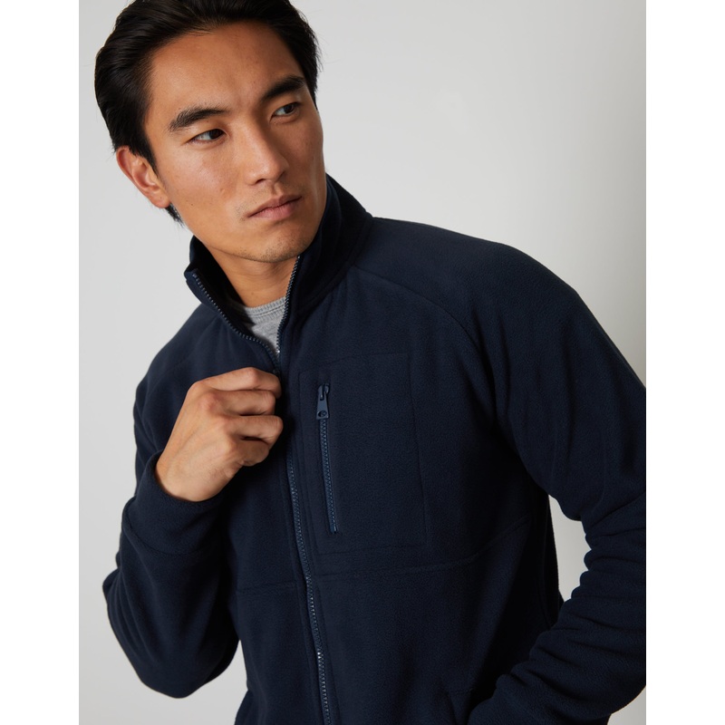 Navy Technical Zip Up Fleece Navy S