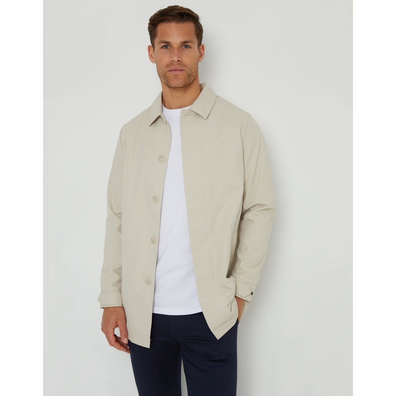 Stone Showerproof Longline Mac Stone S