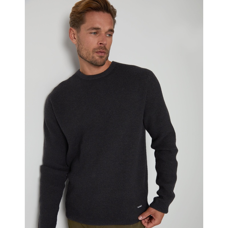 Black Knitted Crew Neck Jumper Black S
