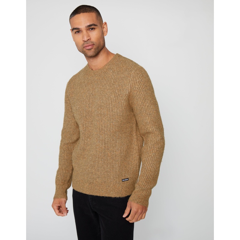 Camel BrownCrew Neck Knitted Jumper Camel Brown S