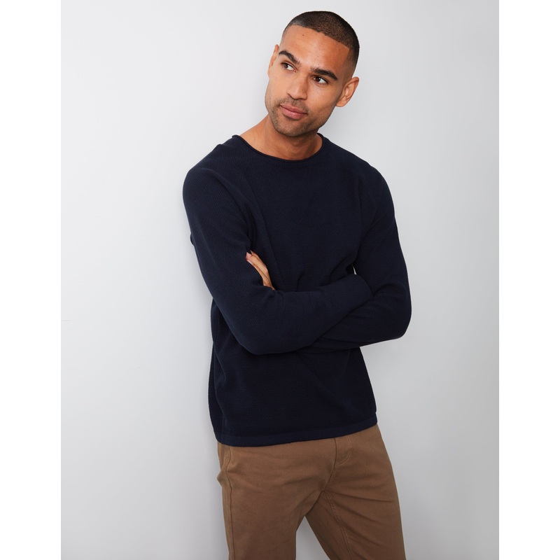 Navy Knit Crew Neck Jumper Navy S