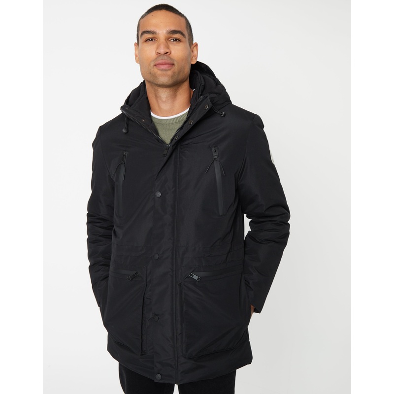 Black Utility Hooded Jacket Black S