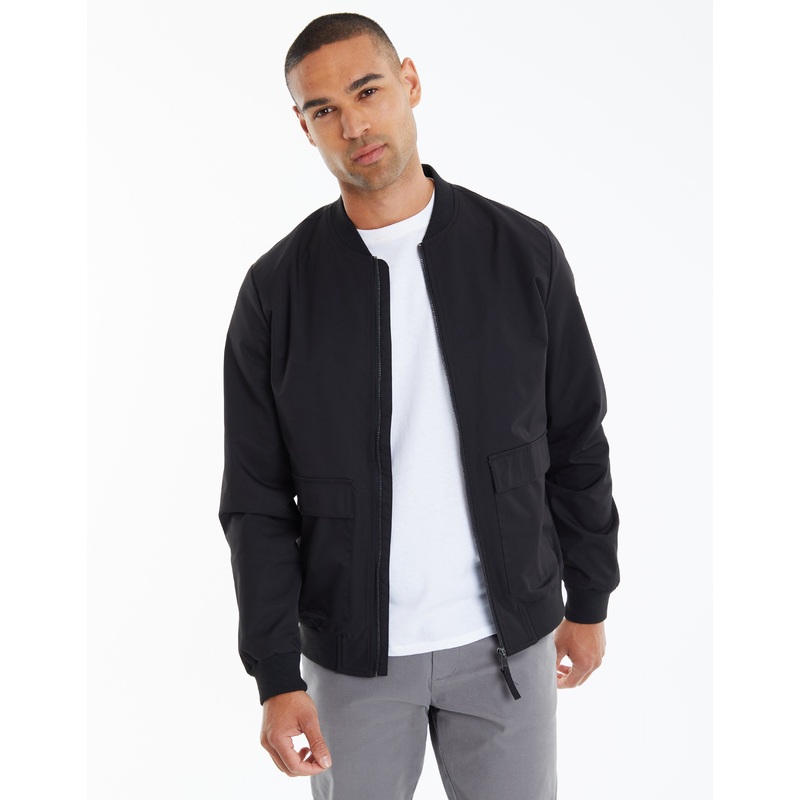 Black Utility Pocket Bomber Jacket Black S