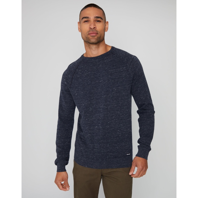 Navy Marl Crew Neck Knitted Jumper Navy S