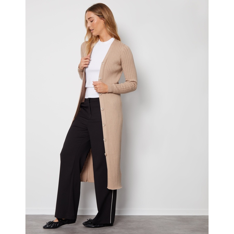 Stone Button Down Knitted Dress Stone 8