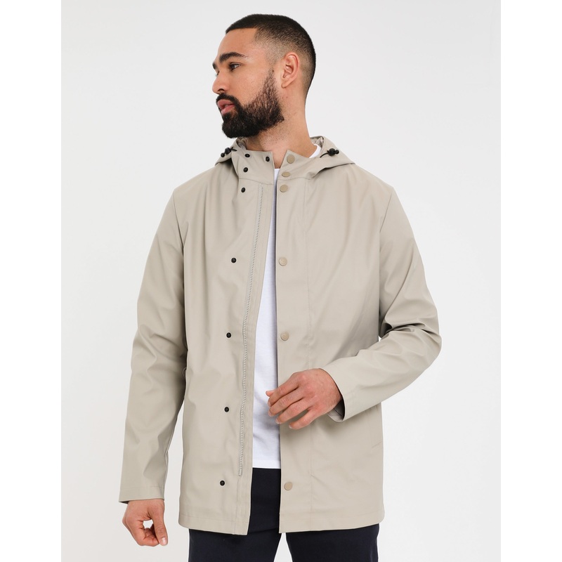 Stone Hooded Showerproof Mac Stone S