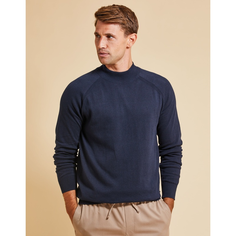 Threadbare Luxe Men’s Navy Turtleneck Jumper Navy S