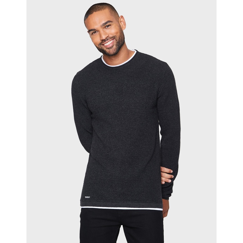 Charcoal Grey Mock T-Shirt Jumper Charcoal Grey S